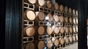 barrels in the winery